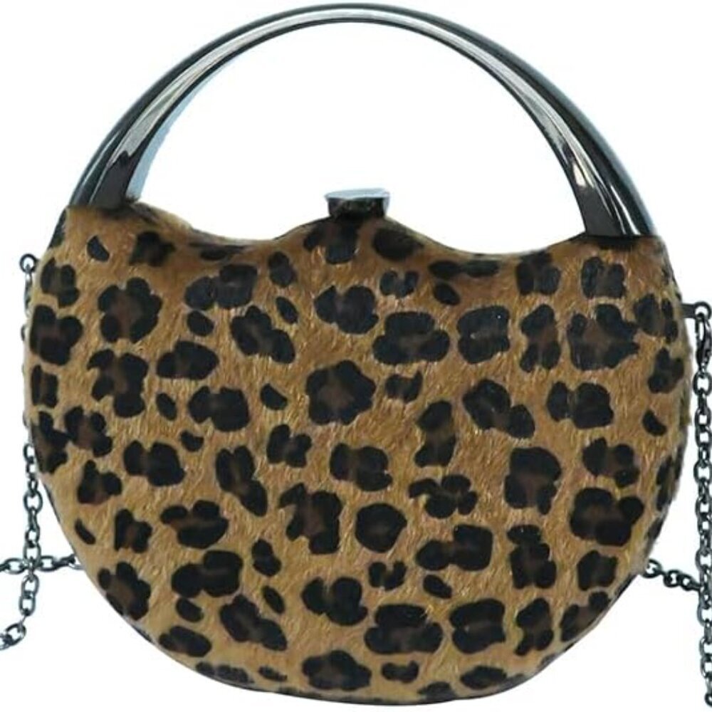 Versatile Leopard Print Evening Bag - Top Handle … - image 1